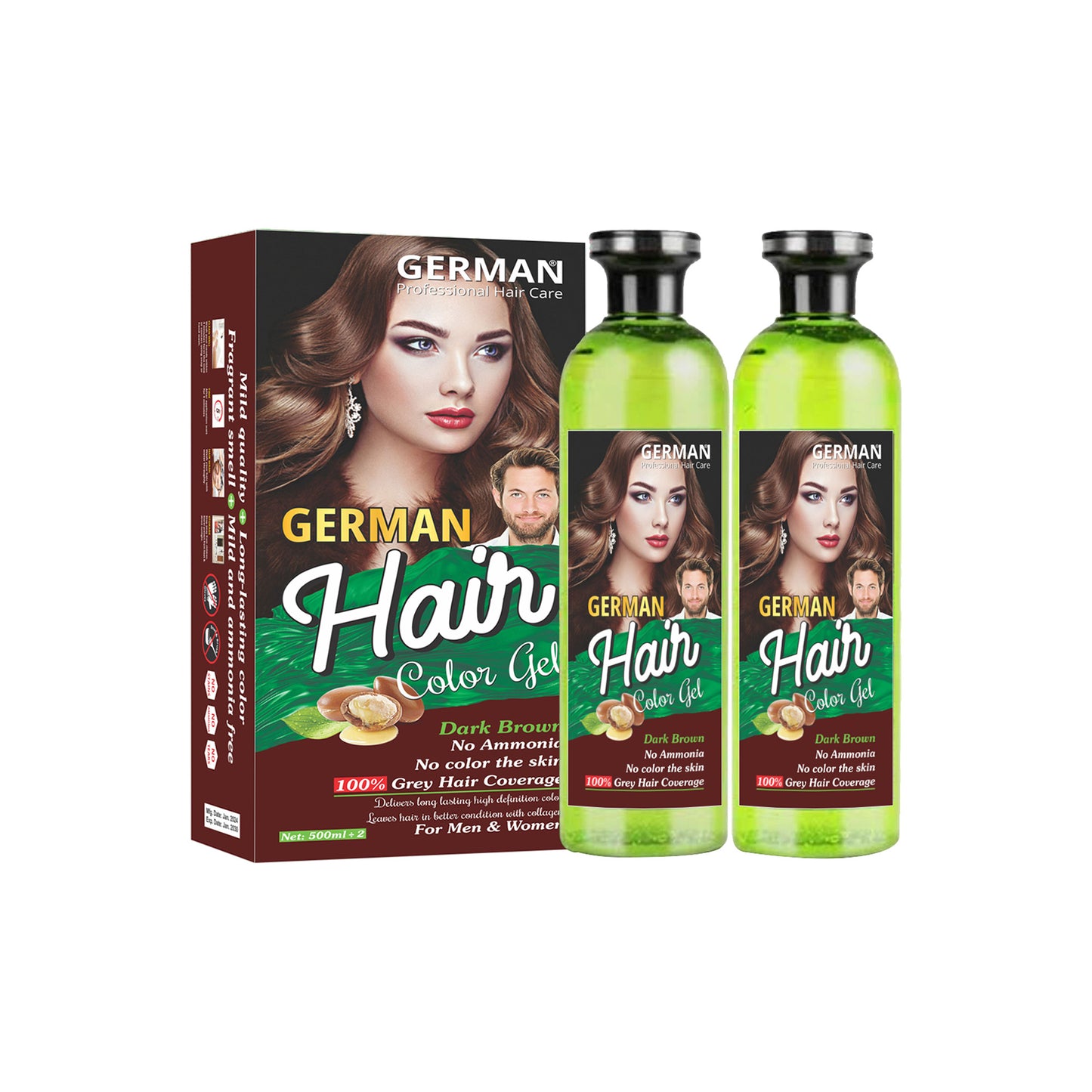 German hair color gel with Argan oil